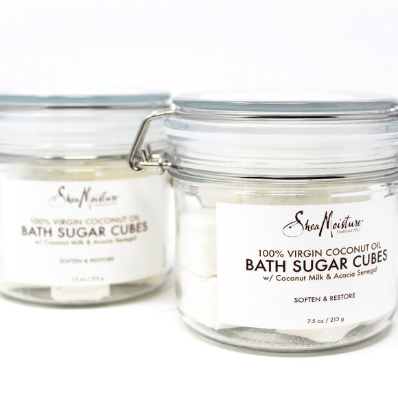 3pk- Shea Moisture 100% Virgin Coconut Oil Bath Sugar Cubes Coconut Milk Acacia - Picture 4 of 13
